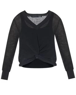 Veronica Beard Soren Twist-Front Sweater -Veronica Beard jkd1780061 black product 05 e9b8e1cd