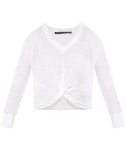 Veronica Beard Soren Twist-Front Sweater -Veronica Beard jkd1780061 ivory product 05 d1e75185